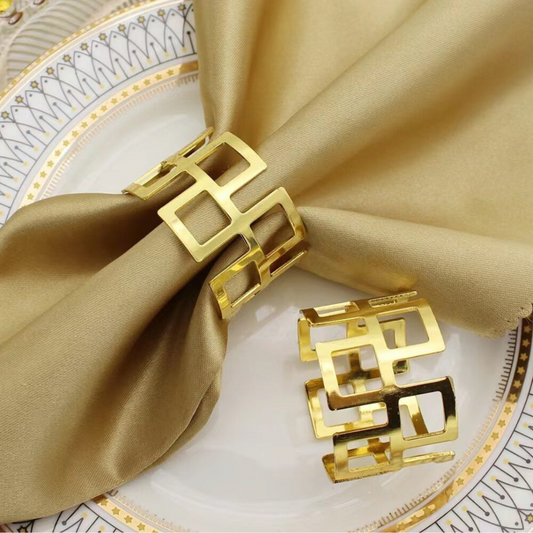 Geometric Hollow Decor Napkin Ring (Set of 4)