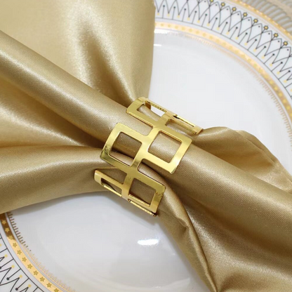 Geometric Hollow Decor Napkin Ring (Set of 4)