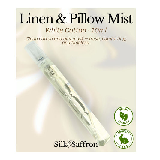 White Cotton Pillow & Linen Mist