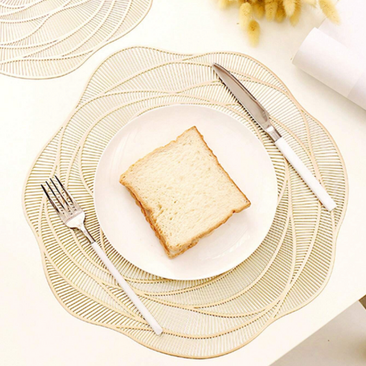 Elegant Waterproof & Heat Resistant Vinyl Placemats (4pcs) & Coasters Set (4pcs)