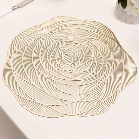 Elegant Waterproof & Heat Resistant Vinyl Placemats (4pcs) & Coasters Set (4pcs)