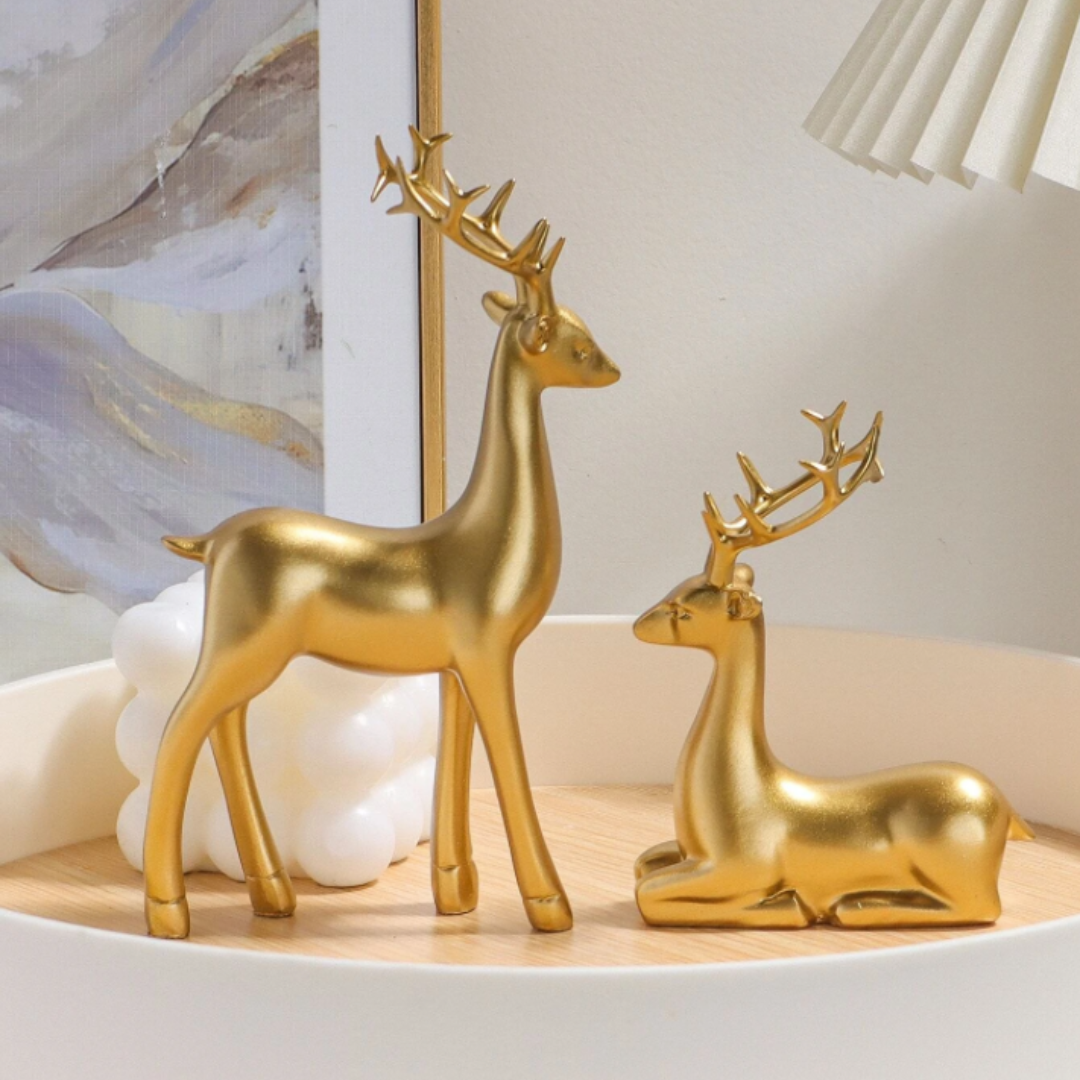 Subtle Deer Ornament Set (2pcs)