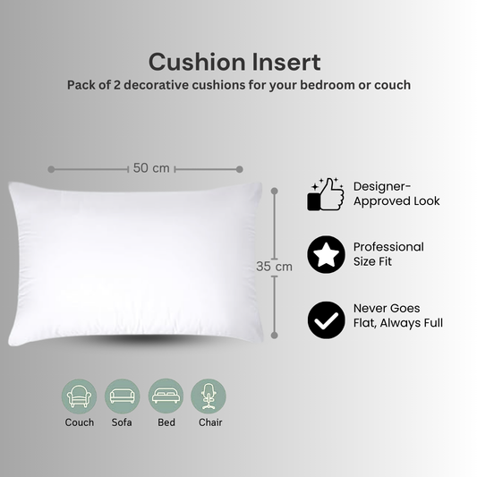 Premium Cushion Inserts (Set of 2) - 30x50cm