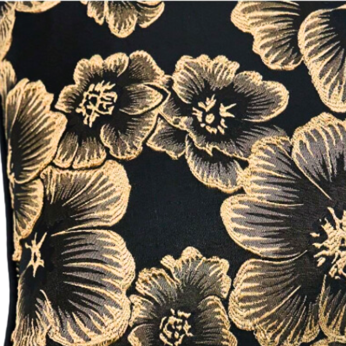 Luxury Dark Floral Embroidered Cover