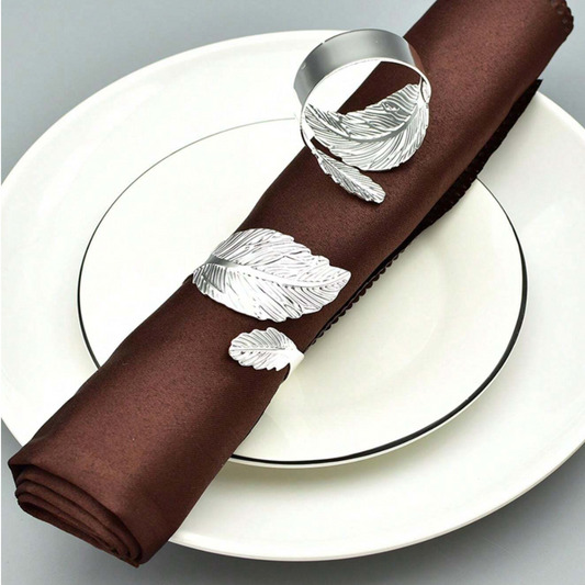 Elegant Leaf Napkin Rings (Set of 4)