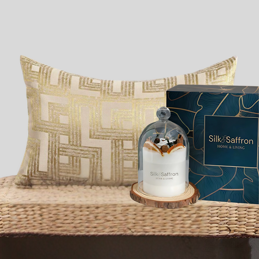 Essential Gift Bundle - Artisanal Candle & Designer Cushion Set