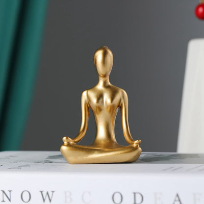 Gold Meditation Statue – Elegant Zen-Inspired Decor
